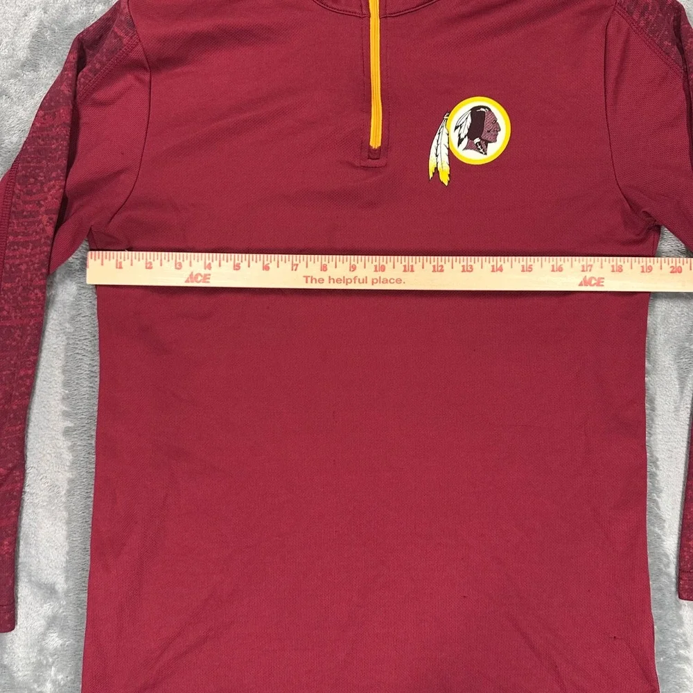 Washington Redskins Quarter Zip Pullover Mens Medium Burgundy NFL Team Apparel